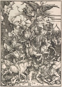 The Four Horsemen, fra The Apocalypse of St. John, 1497-98 av Albrecht Dürer