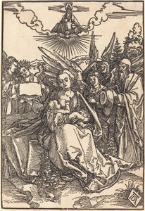Den hellige familie med fem engler av Albrecht Dürer