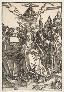 Den hellige familie med fem engler, ca. 1503. av Albrecht Dürer