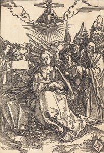Den hellige familie med fem engler, i eller før 1505. av Albrecht Dürer