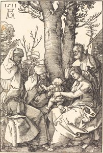 Den hellige familie med Joachim og Anne under et tre av Albrecht Dürer