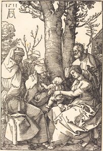 Den hellige familie med Joachim og Anne under et tre av Albrecht Dürer
