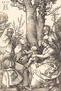 Den hellige familie med Joachim og Anne under et tre, 1511. av Albrecht Dürer