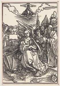 Den hellige familie med fem engler av Albrecht Dürer