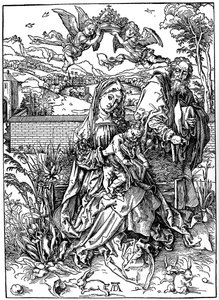 Den hellige familie med de tre harene, 1497, 1936 av Albrecht Dürer
