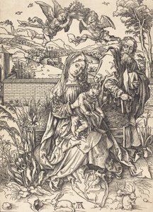 Den hellige familie med de tre harene, ca. 14971498. av Albrecht Dürer