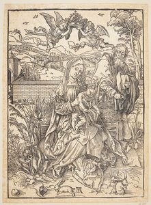 Den hellige familie med tre harer av Albrecht Dürer