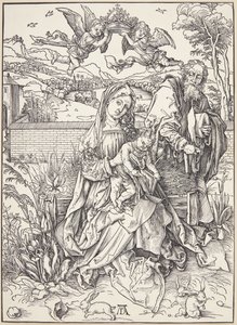 Den hellige familie med tre harer av Albrecht Dürer
