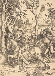 Ridderen til hest og Lansquenet, ca. 14961497. av Albrecht Dürer