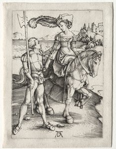 The Lady Riding and the Landsknecht, ca. 1497. av Albrecht Dürer