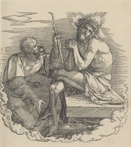 The Man of Sorrows hånet av en soldat, frontispice til den store lidenskapen,.n.d., n.d.. av Albrecht Dürer
