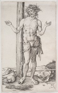 Sorgens mann stående, med løftede hender, ca. 1500. av Albrecht Dürer
