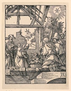 The Nativity (tilbedelse av hyrdene) fra The Little Passion-serien av Albrecht Dürer