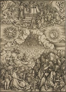 Åpningen av det femte og sjette seglet av Albrecht Dürer