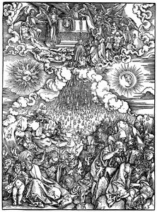 Åpningen av det femte og sjette segl, 1498, 1936 av Albrecht Dürer