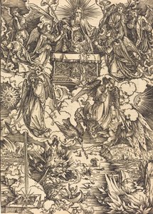 De syv englene med trompetene, sannsynligvis ca. 14961498. av Albrecht Dürer