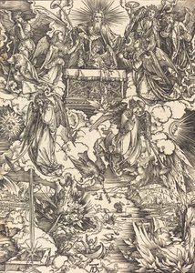 De syv englene med trompetene, sannsynligvis ca. 14961498. av Albrecht Dürer