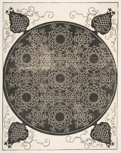 Den sjette knuten. Interlaced Roundel med Seven Wreaths, 1521 før. av Albrecht Dürer