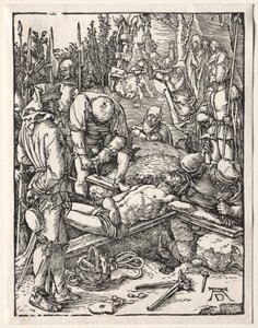 Den lille lidenskapen: Kristus blir naglet til korset av Albrecht Dürer