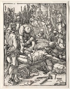 Den lille lidenskapen: Kristus blir naglet til korset, 1509-1511. av Albrecht Dürer