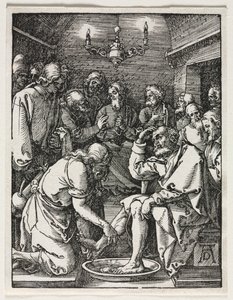 Den lille lidenskapen: Kristus vasker St. Peters føtter av Albrecht Dürer
