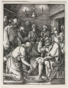 Den lille lidenskapen: Kristus vasker St. Peters føtter. av Albrecht Dürer