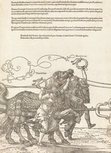 The Triumphal Chariot of Maximilian I The Great Triumphal Car [plate 5 av 8], 1523 latinsk utgave. av Albrecht Dürer
