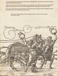 The Triumphal Chariot of Maximilian I The Great Triumphal Car [plate 6 av 8], 1523 latinsk utgave. av Albrecht Dürer