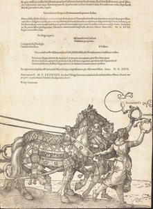The Triumphal Chariot of Maximilian I The Great Triumphal Car [plate 8 av 8], 1523 latinsk utgave. av Albrecht Dürer
