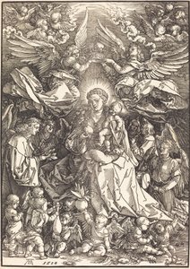 Jomfruen omgitt av mange engler av Albrecht Dürer