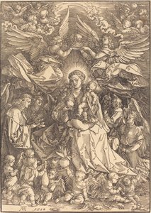 Jomfruen omgitt av mange engler av Albrecht Dürer