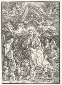 Jomfruen omgitt av mange engler, 1518. av Albrecht Dürer