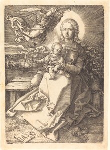 Jomfruen og barnet kronet av en engel av Albrecht Dürer