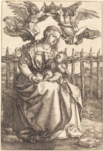 Jomfruen og barnet kronet av to engler av Albrecht Dürer