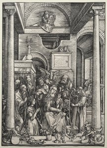 Jomfruen og barnet omgitt av hellige og engler av Albrecht Dürer