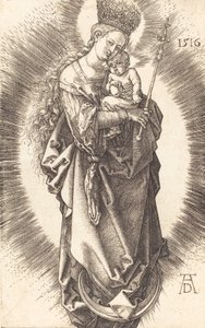 Jomfruen og barnet på en halvmåne med et septer og en stjernekrone, 1516. av Albrecht Dürer