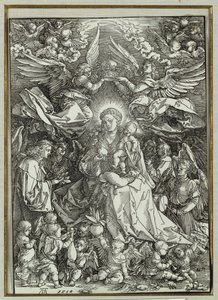 Jomfruen og barnet omgitt av engler, 1518 av Albrecht Dürer