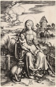 Jomfruen og barnet med apen av Albrecht Dürer