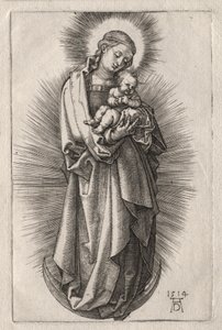 Jomfruen med hårbånd på en halvmåne av Albrecht Dürer