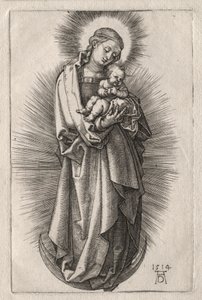 Jomfruen med hårbånd på en halvmåne, 1508. av Albrecht Dürer
