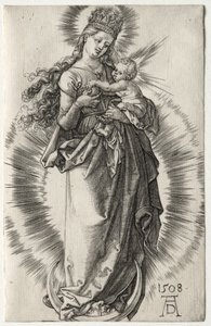 Jomfruen med en stjernekrone, 1508. av Albrecht Dürer