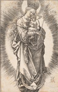 Jomfruen med en krone av stjerner og et septer, 1516. av Albrecht Dürer