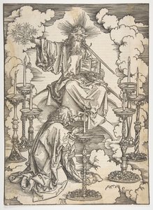 The Vision of the Seven Candlesticks, fra The Apocalypse, tysk utgave 1498, ca. 1498. av Albrecht Dürer