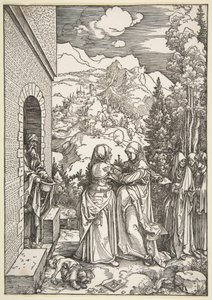 Marias besøk hos Elisabet, fra «Jomfru Marias liv» av Albrecht Dürer