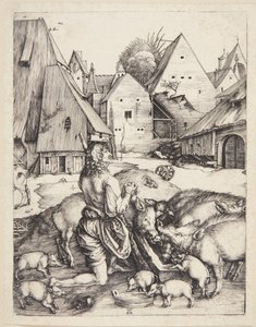 Den fortapte sønnen blant svinene av Albrecht Dürer
