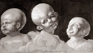 Tre barnehoder, 1506 av Albrecht Dürer