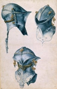 Three Views of a Jousting-hjelm, ca. 1500. av Albrecht Dürer
