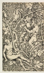 To design for billedvev med satyrfamilie av Albrecht Dürer