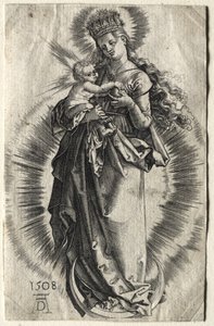 Jomfruen på en halvmåne med en stjernekron av Albrecht Dürer