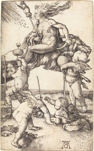 Heks som rir på en geit av Albrecht Dürer